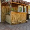 This was part of a deck project. The bamboo tiki bar. The client did the actual tile countertop for this one.