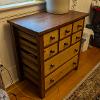 I built this as a night stand for my wife the first year we were married. I used local scrub oak and local ash that my grandpa had hauled out of the bush and had sawn into boards decades earlier.