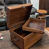 Teak Keepsake Box (with bamboo tray)